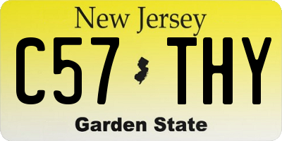 NJ license plate C57THY