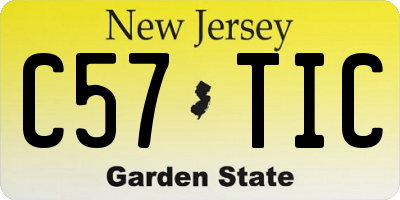 NJ license plate C57TIC