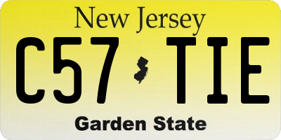 NJ license plate C57TIE