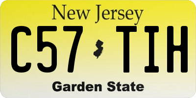 NJ license plate C57TIH