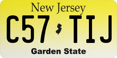 NJ license plate C57TIJ