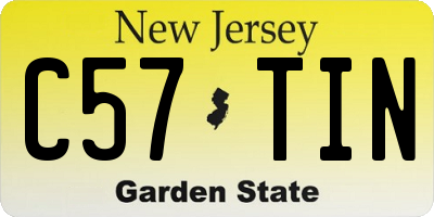 NJ license plate C57TIN
