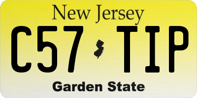 NJ license plate C57TIP