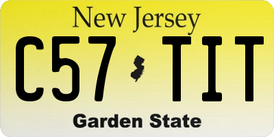 NJ license plate C57TIT