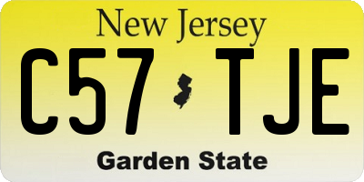NJ license plate C57TJE