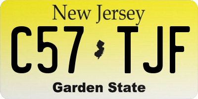 NJ license plate C57TJF