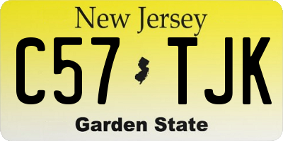 NJ license plate C57TJK