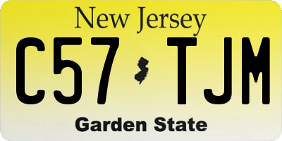 NJ license plate C57TJM