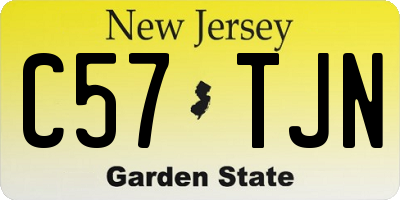 NJ license plate C57TJN