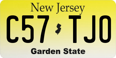 NJ license plate C57TJO