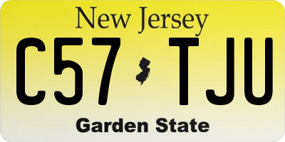 NJ license plate C57TJU