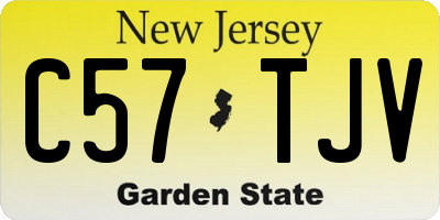 NJ license plate C57TJV