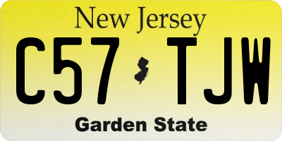 NJ license plate C57TJW