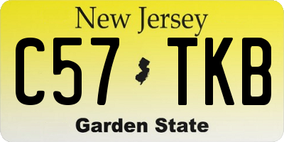 NJ license plate C57TKB