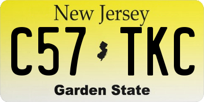 NJ license plate C57TKC