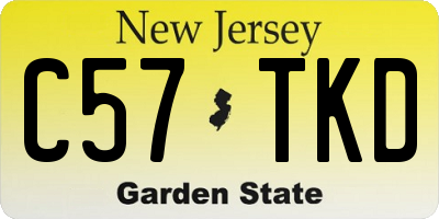 NJ license plate C57TKD