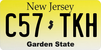 NJ license plate C57TKH