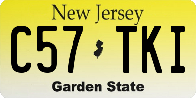 NJ license plate C57TKI