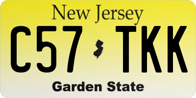 NJ license plate C57TKK