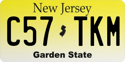 NJ license plate C57TKM