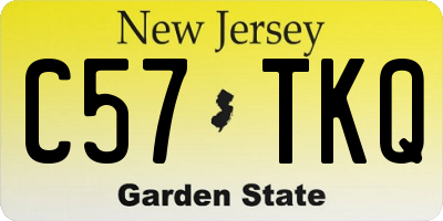 NJ license plate C57TKQ