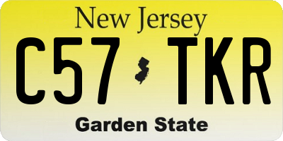 NJ license plate C57TKR