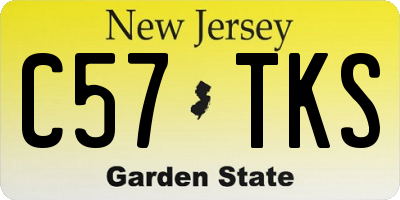 NJ license plate C57TKS