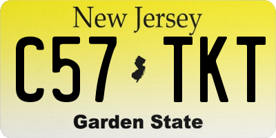 NJ license plate C57TKT