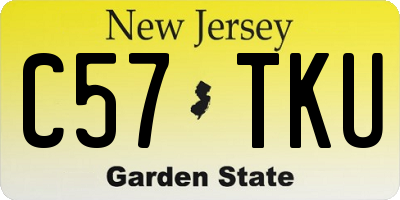 NJ license plate C57TKU