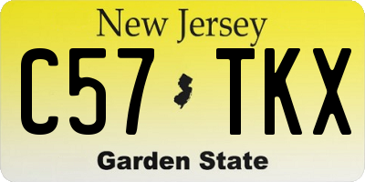NJ license plate C57TKX