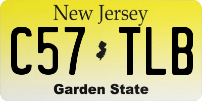 NJ license plate C57TLB