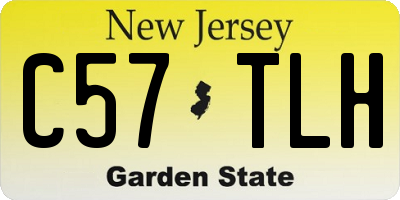 NJ license plate C57TLH