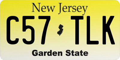 NJ license plate C57TLK