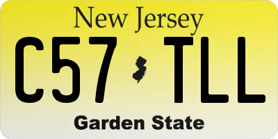 NJ license plate C57TLL