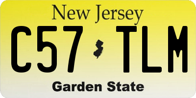 NJ license plate C57TLM