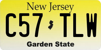 NJ license plate C57TLW