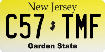 NJ license plate C57TMF