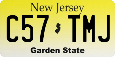 NJ license plate C57TMJ