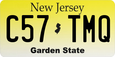 NJ license plate C57TMQ