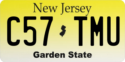 NJ license plate C57TMU