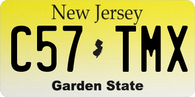 NJ license plate C57TMX