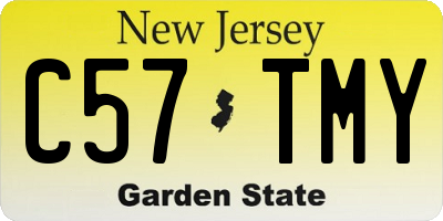 NJ license plate C57TMY