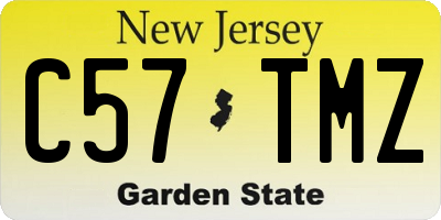 NJ license plate C57TMZ