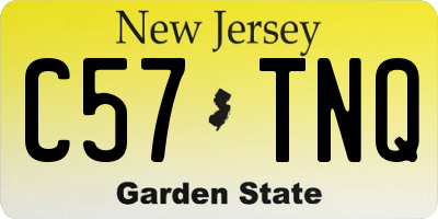 NJ license plate C57TNQ