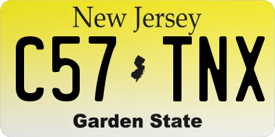 NJ license plate C57TNX