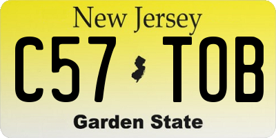 NJ license plate C57TOB
