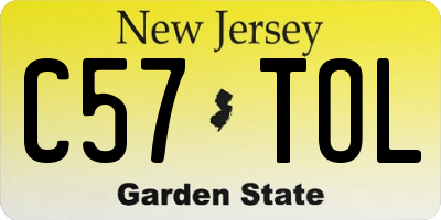 NJ license plate C57TOL