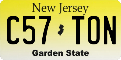 NJ license plate C57TON