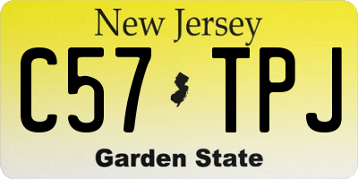 NJ license plate C57TPJ