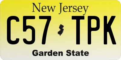 NJ license plate C57TPK